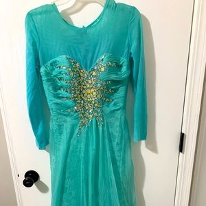 Aqua blue prom dress